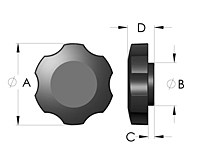 O3 Rosette Knob Line Drawing